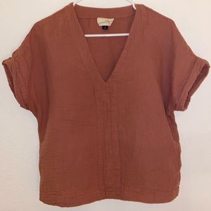 Terra Cotta Crinkle Shirt Size M